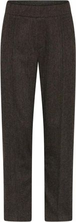 C.Ro Rechte broek - Dames - Straight fit broeken - Bruin - L - Broeken