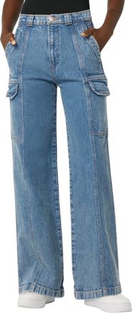 Hudson High Rise Wide Leg Cargo In Light House