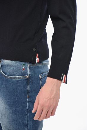 Thom Browne Maglia Girocollo Relaxed Fit in Lana Vergine Thom Browne