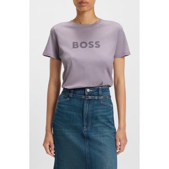 Boss Orange by Hugo Boss Elogo Logo Cotton Graphic T-Shirt in Light/Pastel Purple at Nordstrom, Size X-Small
