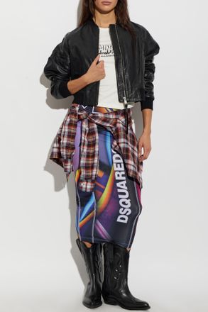 Dsquared2 Skirt With Logo, Womens, Multicolour