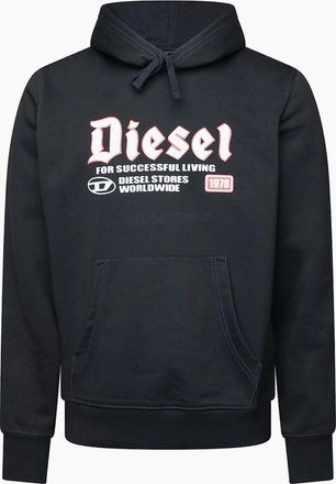Diesel Mens Over The Head Hoodie - Black - Size: 36