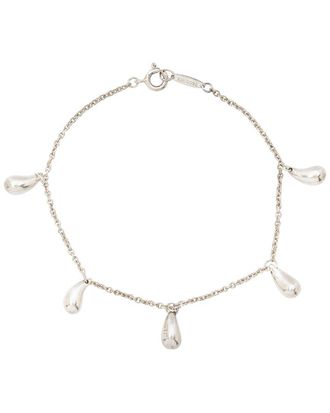 Tiffany & Co. Silver Elsa Peretti Teardrop Station Bracelet (Authentic Pre- Loved)