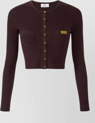Elisabetta Franchi knitwear long sleeves ribbed texture front pockets
