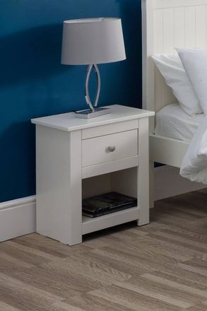 Julian Bowen Radley 1 Drawer Bedside Table with Shelf in White