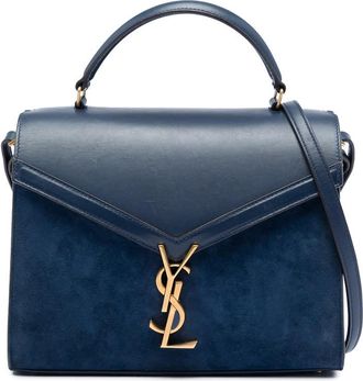Saint Laurent Pre-owned Saint Laurent Medium Calfskin and Suede Classic Monogram Cassandra Top Handle Bag Ladies EP0LQ3TUFN77J132