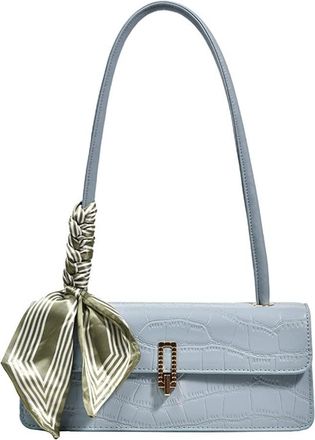 Generic Crocodile Pattern Leather Shoulder Bag for Women Fashion Flap Purses and Handbag Classic Clutch Tote Handbags (Blue)