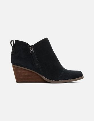 Toms Womens TOMS Goldie Textile Womens Black Heeled Ankle Boots - Size: 6