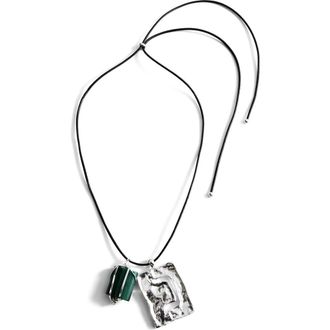 Mango Stone Charm Cord Pendant Necklace in Silver at Nordstrom