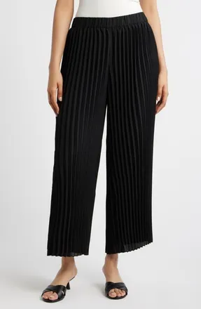 Anne Klein Pleated Pull-On Ankle Pants in Anne Black at Nordstrom, Size Xx-Small