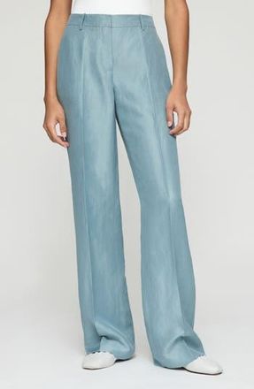 Lafayette 148 New York Gates Floral Linen Blend Pants in Paper Blue at Nordstrom Rack, Size 12