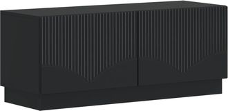 vidaXL Mueble De Tv Negro Madera De Ingenier&iacute;a Vidaxl