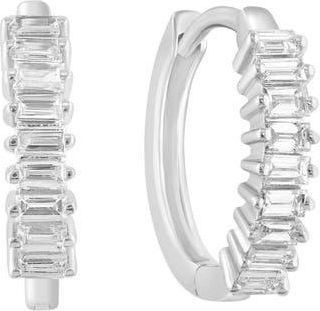 Effy Diamond Hoop Earrings in Silver at Nordstrom Rack