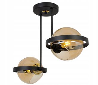 OEM L&aacute;mpara Colgante Moderna De Anillo De Vidrio Color Miel