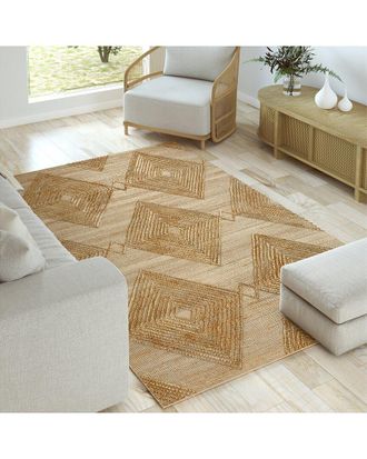 LR Home Lr Home Laeli Farmhouse Diamond Handmade Area Rug