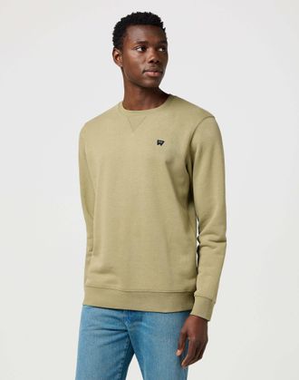 Wrangler Sweatshirt WRANGLER WRANGLER Sweatshirt Sign Off Crew, Herren, Gr. XL, gr&uuml;n, Obermaterial: 80% Baumwolle CO. 20% Polyester PES., Sweatshirts Sweatshir