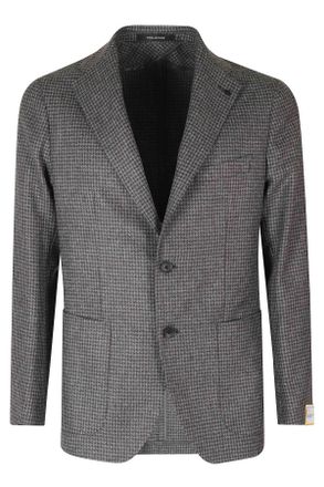 Tagliatore Slim-Fit Pied de Poule Blazer with Two-Button Closure