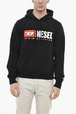 Diesel Hoodie Sweatshirt S-GINN Solid-Color with Monogram Embroider size 3xl