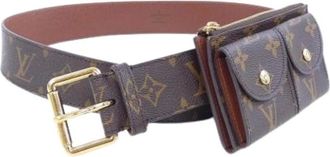 Louis Vuitton Pre-owned Belts, male, Brown, Size: ONE SIZE Pre-owned Vintage Canvas Belt