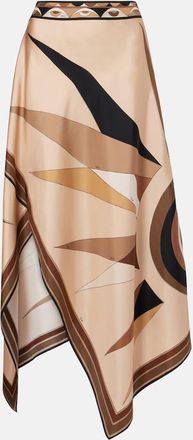 Pucci Hawaii silk satin midi skirt