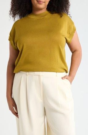 T Tahari Crewneck Shell Sweater in Citron at Nordstrom Rack, Size 1X