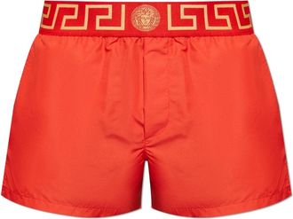 Versace Zwembroek met logo - Heren - Strandmode - Rood - 3XL - Polyester - Badmode