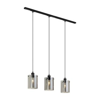 QAZQA Qazqa Sistema De Riel Monof&aacute;sico Moderno Negro Con 3 L&aacute;mparas