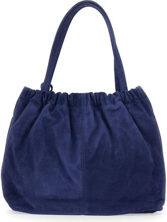 Marc Jacobs Womens Shoulder Bag The Tote Blue Suede Cow Leather