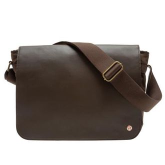 Manhattan Portage Waxed Nylon Sheridan Messenger Bag in Dark Brown at Nordstrom, Size Large