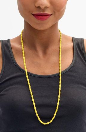 Clare Vivier Enamel Barrel Chain Necklace in Yellow at Nordstrom