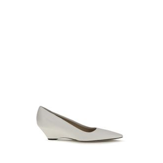 The Row White Lamb Ovis Aries Platform Womens Pumps