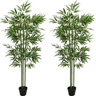 vidaXL &Aacute;rbol De Bamb&uacute; Artificial 2 Uds. Verde 45 X 18 X 175 Cm Vidaxl