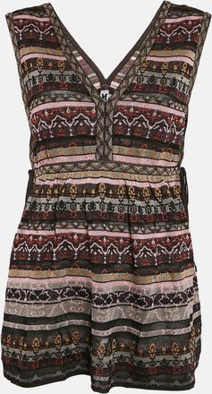M Missoni Multicolor Patterned Knit V-Neck Sleeveless Top