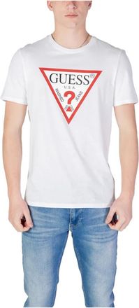 Guess T-Shirts, male, White, L, Short Sleeve Round Neck Cotton Underwear