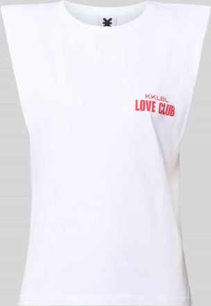 Karo Kauer Tanktop mit Statement-Print Modell Love Club in Weiss, Gr&ouml;&szlig;e XL