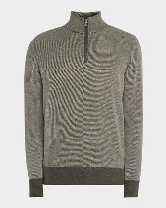 Loro Piana Men & apos;s Roadster 1/4-Zip Cashmere Sweater