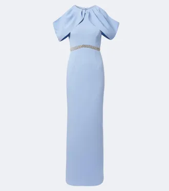 Rebecca Vallance Aylin embellished cr&ecirc;pe gown