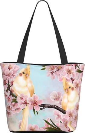 AOOEDM Spring Flowers Birds Ladies Shopping Bag 13x11x7in.The Perfect ValentineS Day Gift.It Is The Best ValentineS Day Gift For Mom, Daughter, Wife,Etc