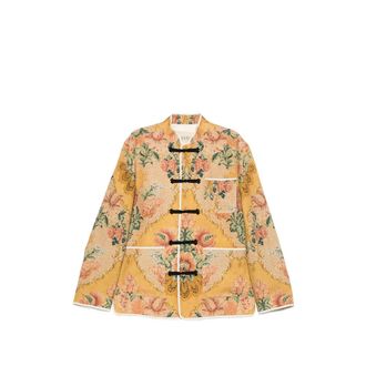 Valentino Floral-print Frog-closure Jacket