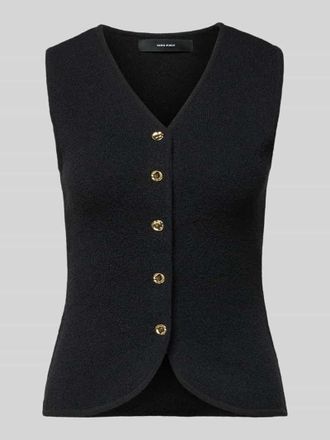 Vero Moda Slim Fit Weste mit Baumwoll-Anteil Modell SILVIA in Black, Gr&ouml;&szlig;e XL