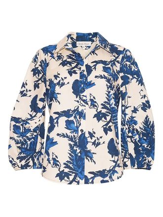 Cara Cara floral-print balloon-sleeve shirt - women - Cotton - S - White