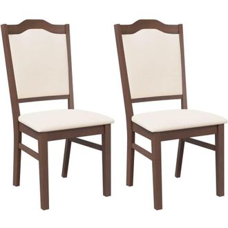 vidaXL vidaXL Sedie da Pranzo con Cuscini 2pz Marrone Legno Massello di Hevea