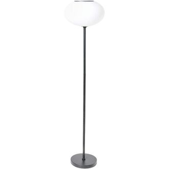 Beliani Outdoor Solar Floor Lamp Black White Synthetic Material Iron Base LED Garden Patio Energy-Efficient LUMBE