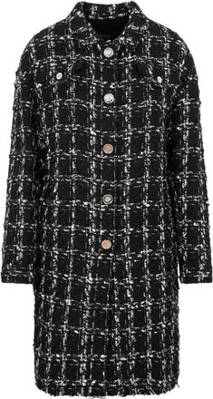 Giambattista Valli Zwarte Geruite Wollen Jas - Dames - Mantel - Zwart - S - Wol - Jassen