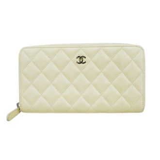 Chanel Ivory Grained Calfskin Long Wallet (Bi-Fold) (Pre-Owned)