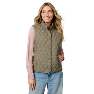 Free Country Womens Cirrus Diamond Quilted Button Down Vest