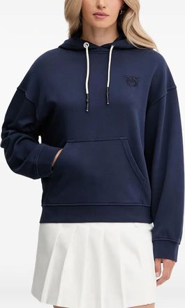 Pinko MELATO logo-detail hoodie - women - Cotton - L - Blue