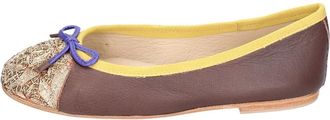 Coral Blue Ballerinas, female, Brown, Size: 8 US Leather Ballet Flats for Women