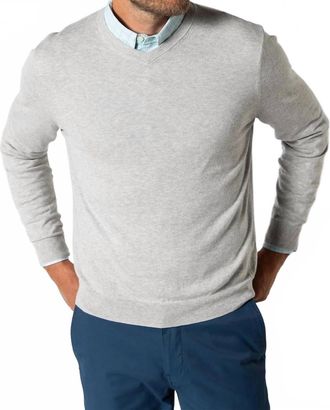 Duck Head Buckley Jersey V-Neck Sweater In Greystone