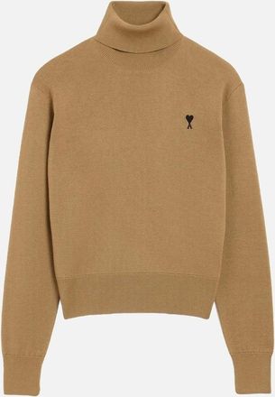 Ami Mens ADC Turtle Neck Sweater Tan - Brown - Size: 36
